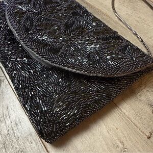 Walborg Black Beaded Shoulder Bag